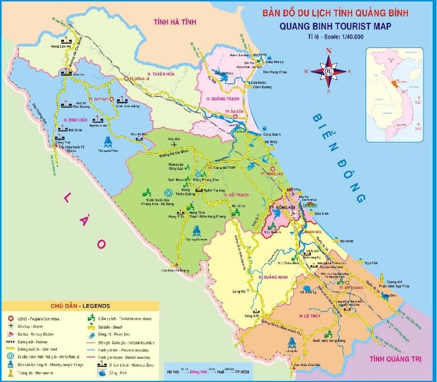 Bản đồ du lịch Quảng Bình 2019